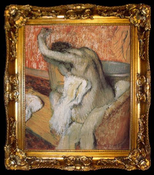 framed  Edgar Degas The lady wiping body after bath, ta009-2